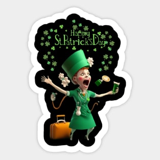 Saint Patrick's Day for nurses. Sticker